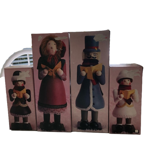 Wooden Holiday Carolers, new in boxes